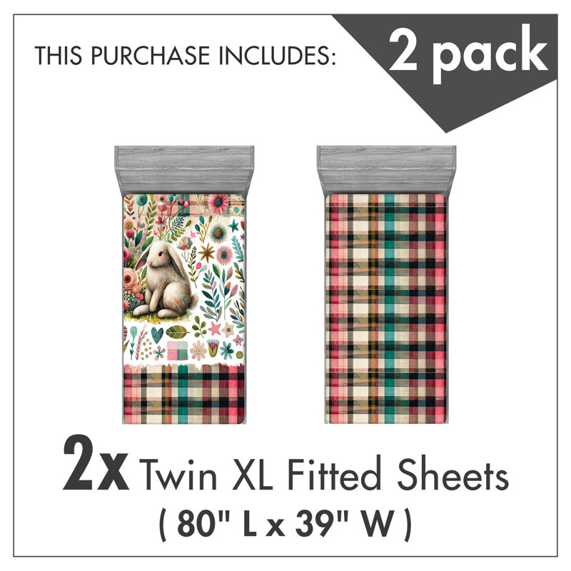 Microfiber Easter Fitted Sheet, Twin Extra Long Fitted Sheet