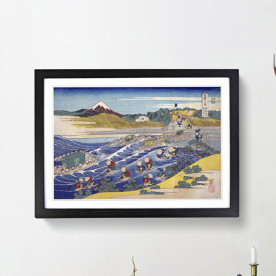 Fuji Seen from Kanaya by Katsushika Hokusai - Framed Print