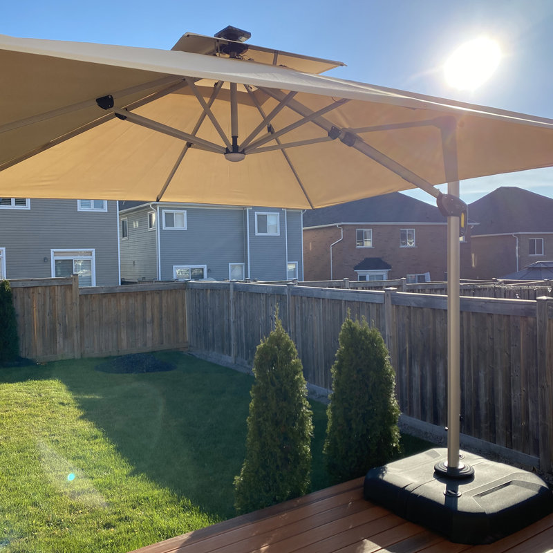 Parasol d'extérieur carré 11 pi, Beige