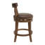  Tabouret de comptoir pivotant 26 po Ruxban, noyer et cuir brun, ensemble de 4-131154098