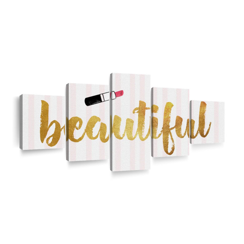 Belle typographie 5 pièces, H 24 po x l 55 po x P 1,25 po