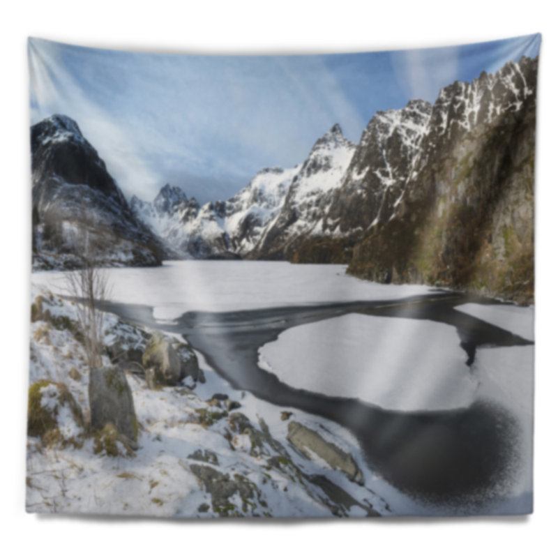 Tapisserie de l’hiver d’hiver lofoten îles, H 68 po x l 80 po