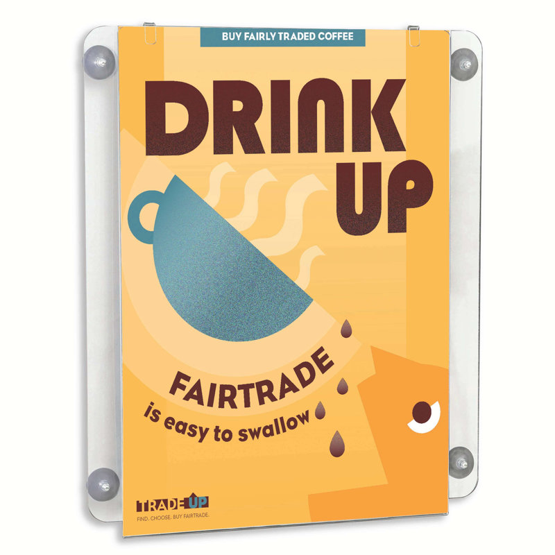 Porte-affiche M&T Affiche 22 x 28 en acrylique de qualité supérieure | Cadre double portrait transparent avec 4 ventouses | Anti-éblouissement pour vitrines, portes, verre - affiche facile et changement de menu