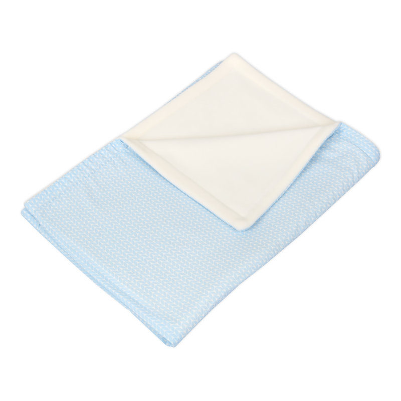 Kleine Blätter Cotton Blend Baby Blanket, Light blue