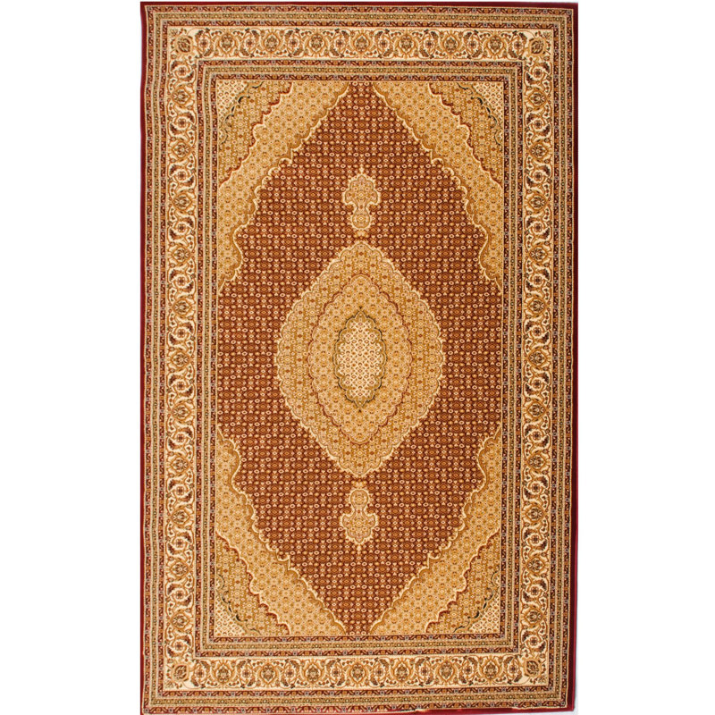 Rug Branch Faris 2' x 2' (2'3" x 2') Red/Beige Persian Medallion Indoor Doormat Rug, Traditional, Low Pile, Stain-Resistant Entry Carpet - Front Door, Mudroom, Hallway and Kitchen