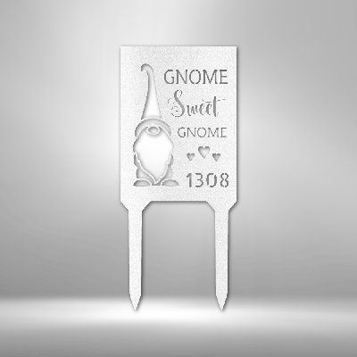 Plaque murale décorative en acier personnalisée Gnome Home