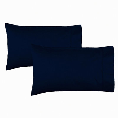 Luxury Sateen Pillowcase Set - 1000 Thread Count, Long Staple, Soft & Silky Bed Pillow Cover, Hotel Quality Pillowcases, Pack of 2, Navy Blue 20 X 30