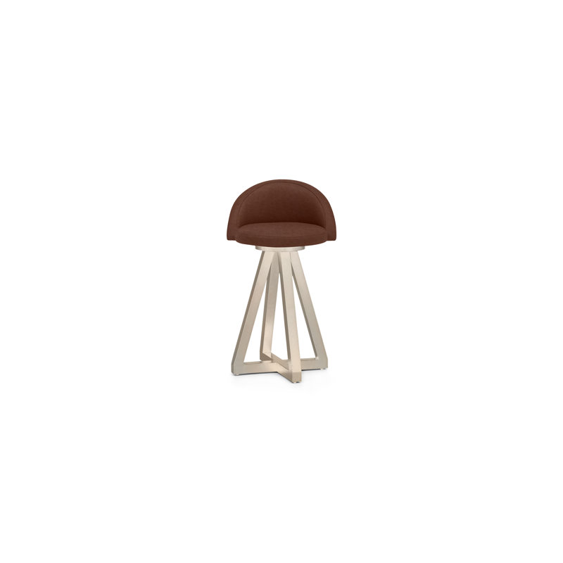 X2 Seat Top 26" Swivel Bar Stool, Bleached White Oak, Tobacco, Blackened Steel