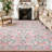 Area Rug for Living Room, Floral Modern Washable Rugs, Non-Slip Low-Pile Soft Floor Carpet for Bedroom, Living Room, Dining Room-517681430-517681428