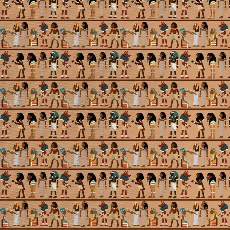 Tissu imprimé égyptien, l 36 po x L 360 po