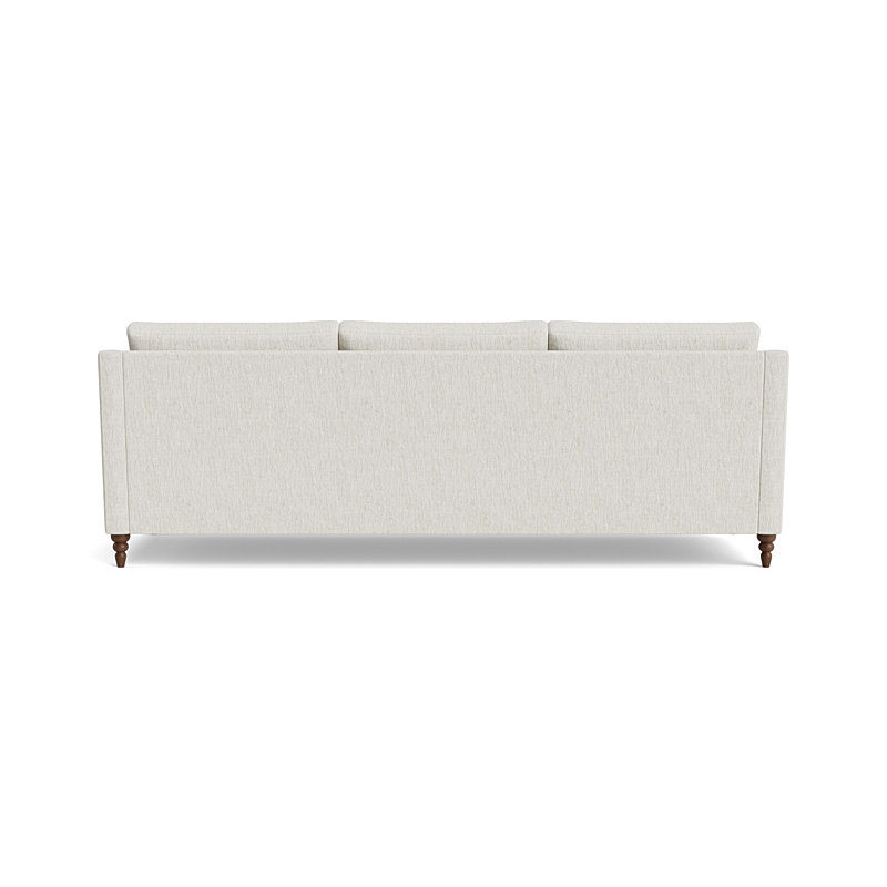 Vera Sofa (95"), Walnut Finish (Turned), Performance Weave - Snow