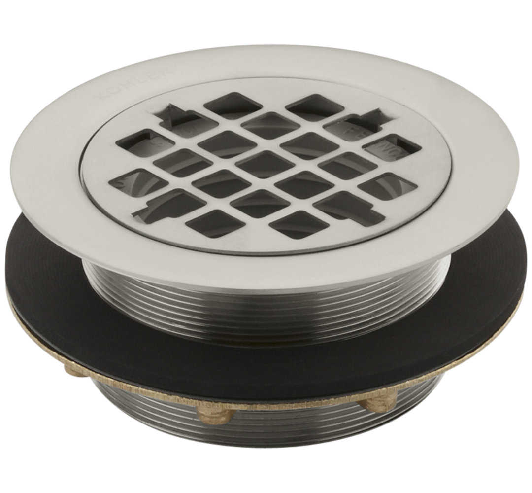 Kohler Round Shower Drain for Use with 2" Metal or Plastic Pipe, Gasket Included Kohler 