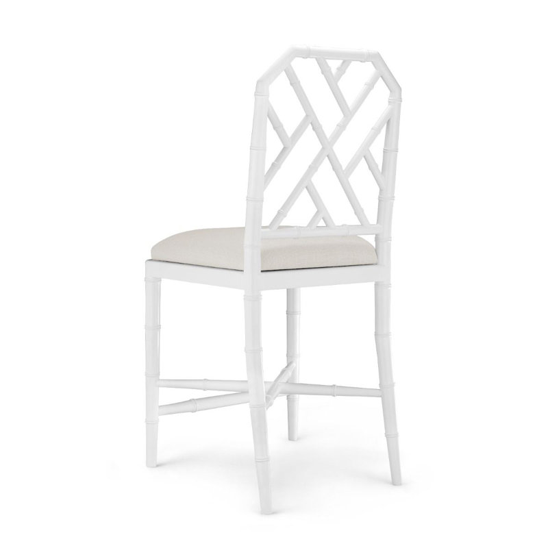 Jardin Upholstered Stool with Solid Wood Frame, White