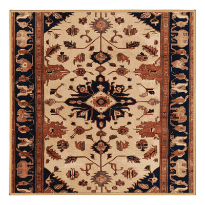 Machine Washable Persian Brown Area Rug