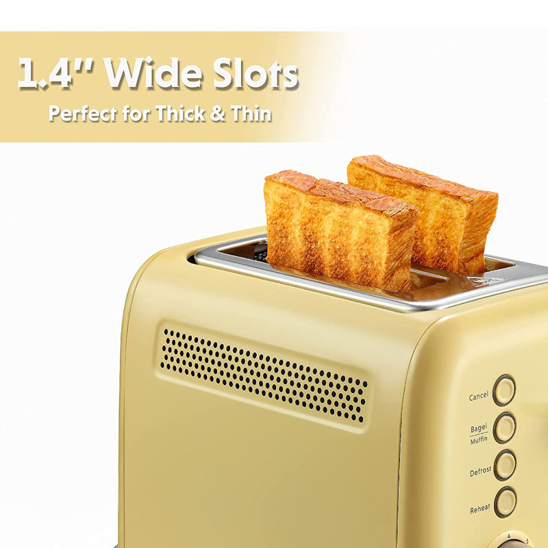 Buydeem 2-Slice Toaster, Mellow Yellow