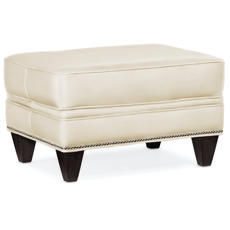 Reddish Ottoman, Gunmetal, Plantation, Anilina Hunter Genuine Leather