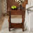 Elinar Solid Wood Veneer Side End Table with Drawer and Storage Shelf