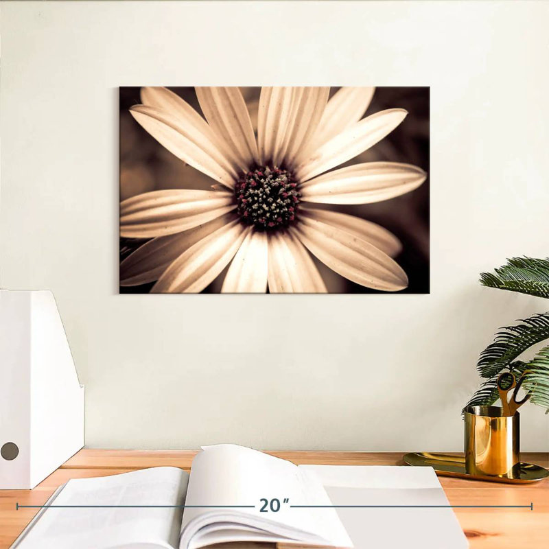 Harnek Detailed Sepia Flower, 8" H x 12" W