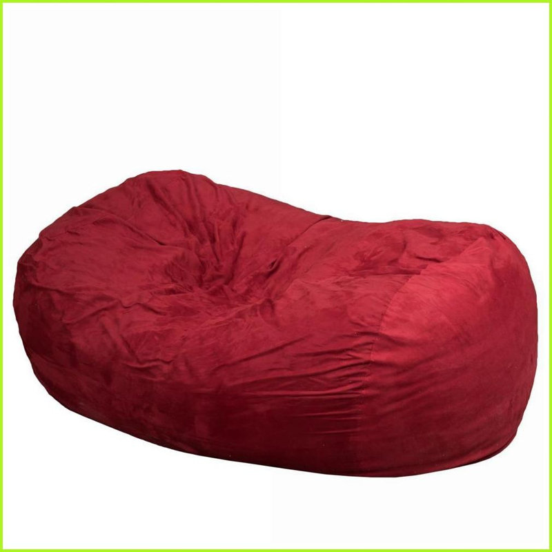 Fauteuil à billes cylindrique pour adultes 6,5 pi Firefly - Suède doux | Rouge | Courbé, Microfibre / microsuède rouge