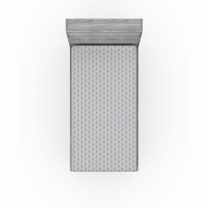 Ensemble de 2 draps-housse dégradés Ambesonne bleu sarcelle très clair bleu pâle et blanc, Gris, blanc / géométrique