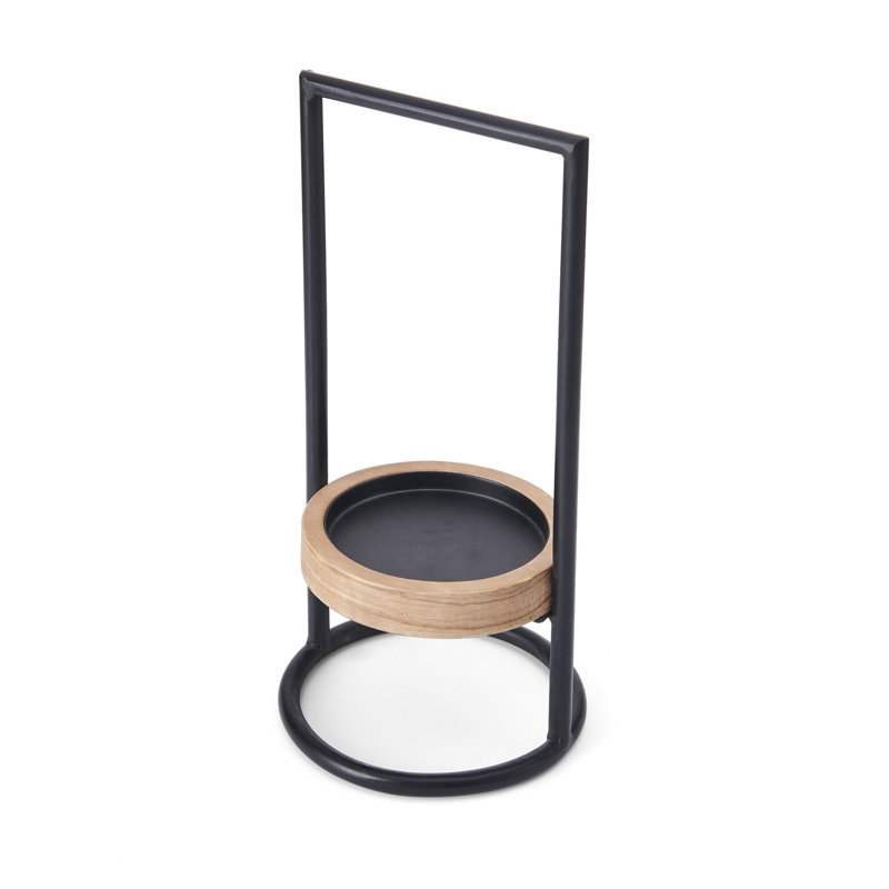 Elements Metal Tabletop Tealight Holder, 12" H x 5.7" W x 5.7" D