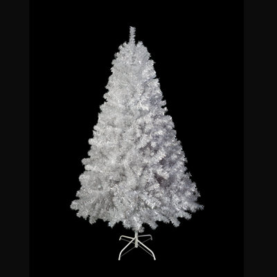 6FT Sliver PreLit Artificial Christmas Tree, Hinged Full Tree with Metal Stand, 800 Branch Tips, 300 LED Lights,11 Lighting Modes, Holiday Decoration Tree for Indoor and Outdoor