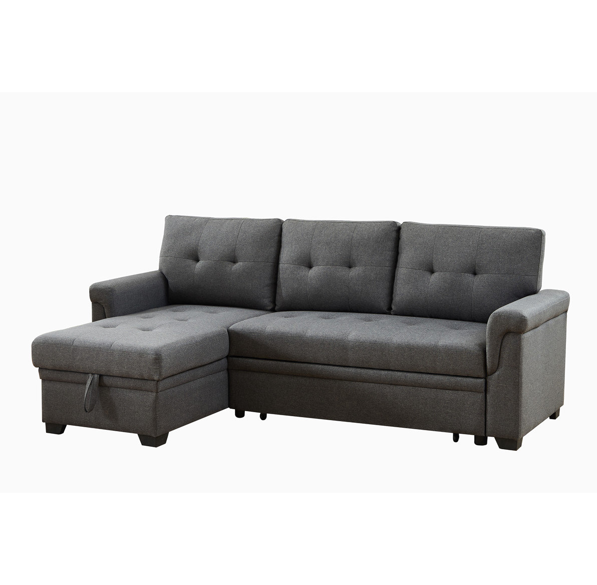 Builddecor Reversible Sleeper Sectional Sofa With Storage Chaise Pull