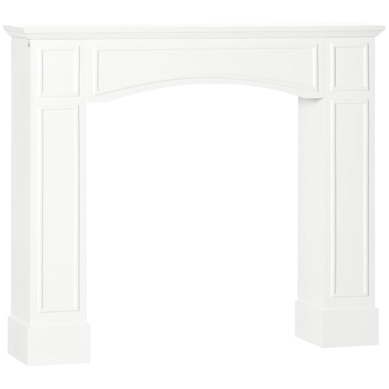 Manteau de cheminée moderne, manteaux de bordure pour foyer avec motif décoratif largeur intérieure 29 po blanc