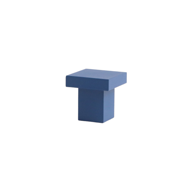 Bouton d'armoire carré ROUS Hardware Art Deco, aluminium massif, finition mate, polo (bleu marine) 1 point