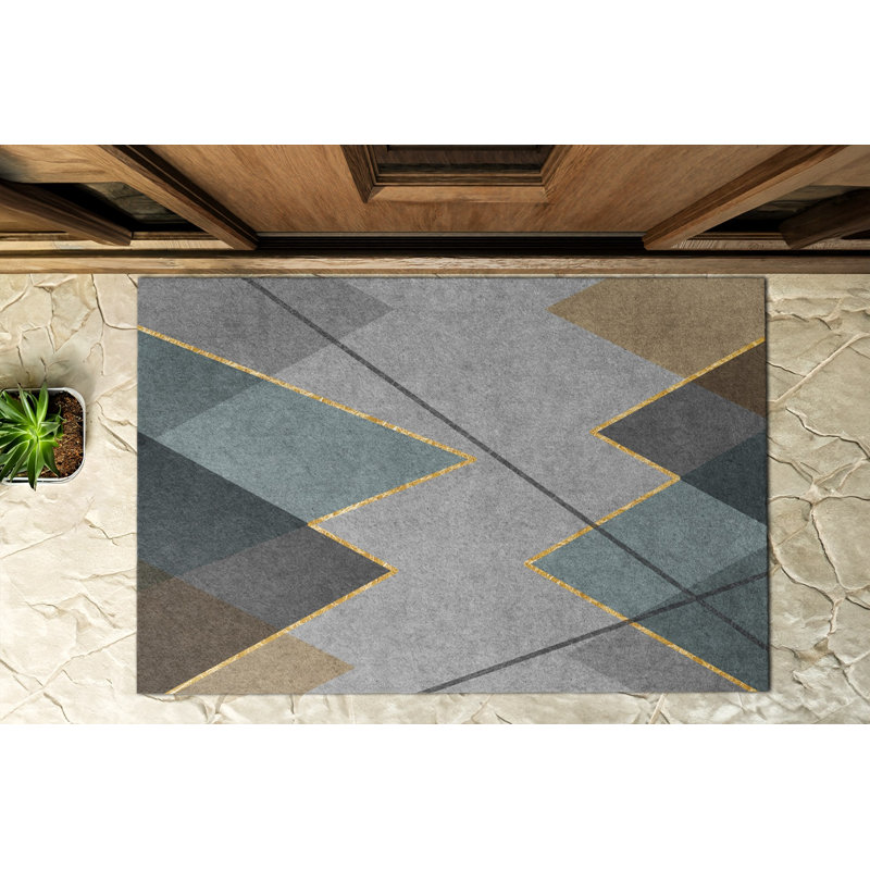Non-Slip Geometric Outdoor Doormat