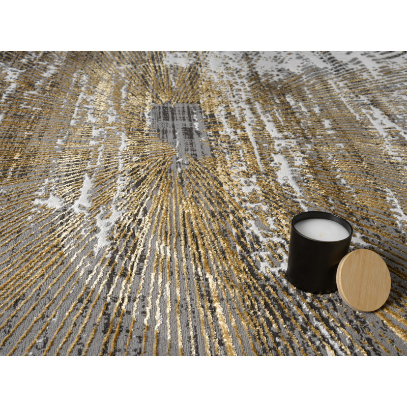Tapis contemporain gris à motif géométrique MDA Rugs Kent Collection, Rectangulaire 8 pi x 10 pi