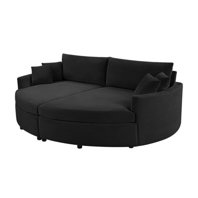 Double Chaise Lounge Sofa With Deep Seat And USB Ports