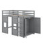 Lit mezzanine simple en bois Jasibe avec garde-robe de rangement intégré et 2 fenêtres-21765890