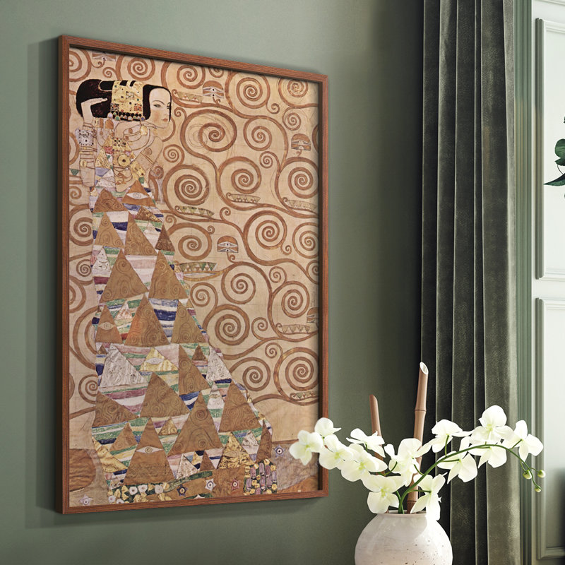 Gustav Klimt - encadré, H 14 po x l 11 po, Noyer