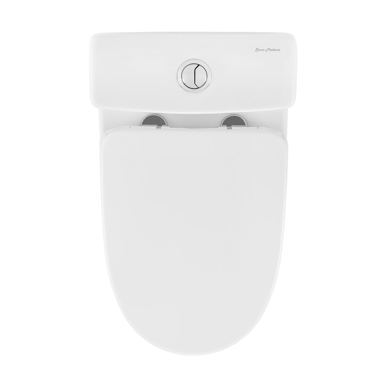 Sublime II One-Piece 12" Rough-in 1.1/1.6 GPF Dual Top Flush Round Compact Toilet in Glossy White, White, Top