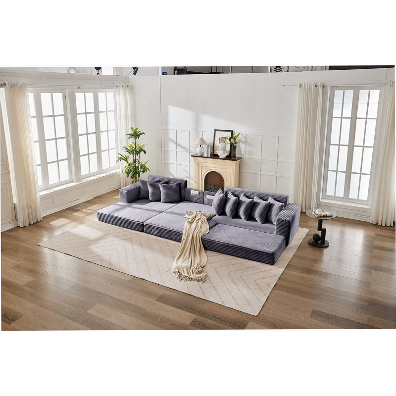 Boneless Convertible Floor Sofa Bed, Foldable Mattress Cloud Couch For Space Saving, Corduroy Compressed Sleeper Sofa Bed, Multi-Functional Folding Bed Couch For Living Room, Small Apartment