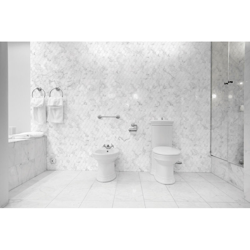 Verona 2" x 2" Marble Mosaic Tile, Bianco Polished