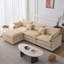 Canapé modulaire 105 po, canapé 3 places avec repose-pieds en tissu de chenille doux-131519165