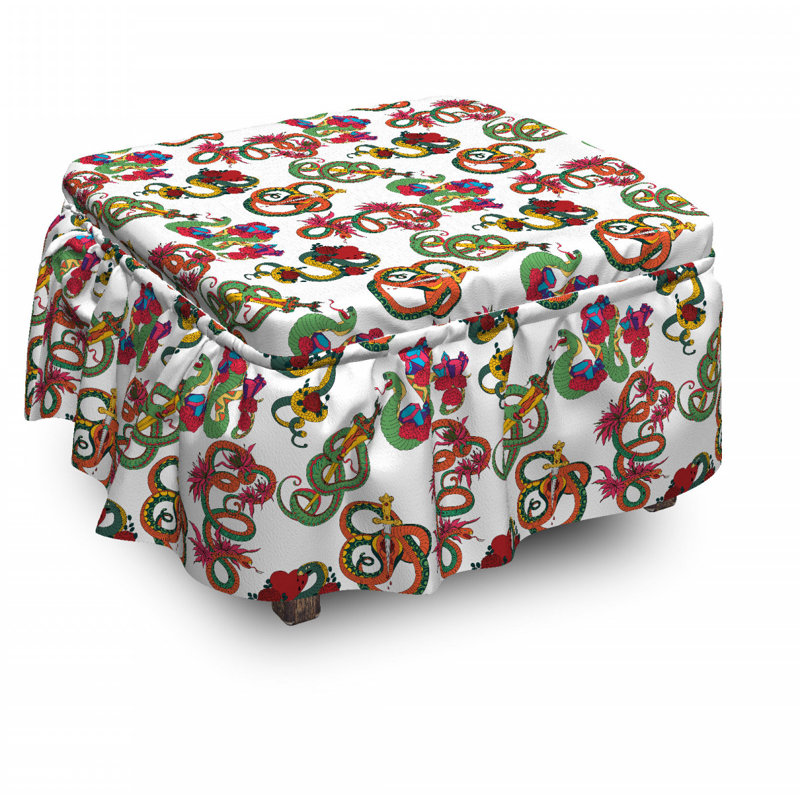 Housse pour repose-pieds à coussins carrés, Motif 2