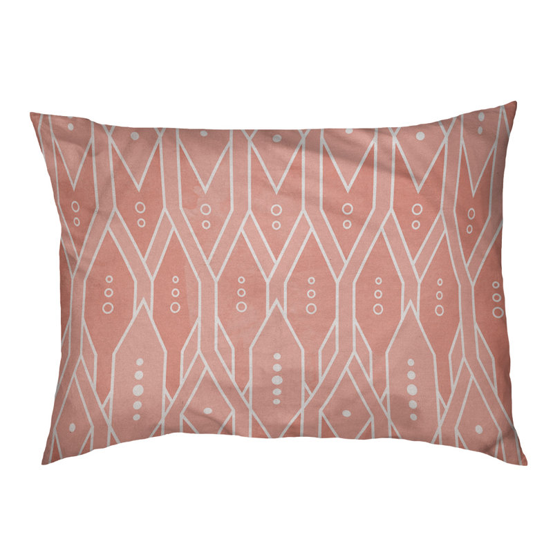 Coussin de lit pour chien à motif treillis Byrge, Moyen (H 6,5 po x l 40 po x P 30 po), Orange, Polyester