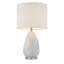 23 po. Cristal de céramique blanche moderne pour chambre à coucher, salon, table de chevet, table de chevet, lampes de table simples avec abat-jour tambour en lin-2068342409