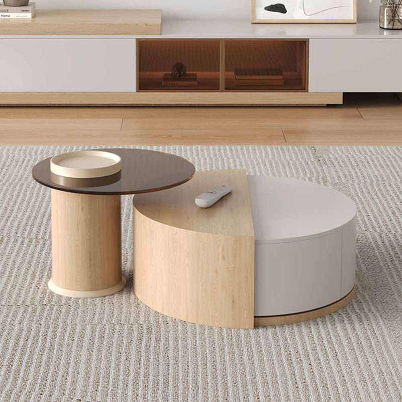 Table basse ronde et multifonctionnelle