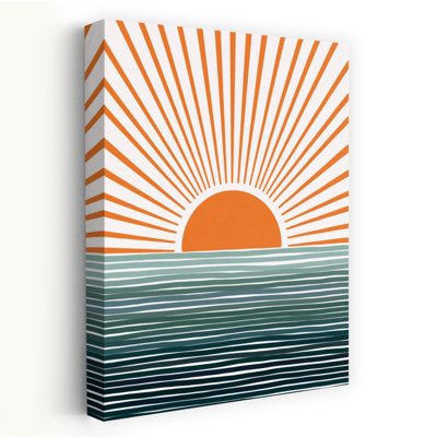 Sunrise Over The Sea Abstract Contemporary Wall Art Print