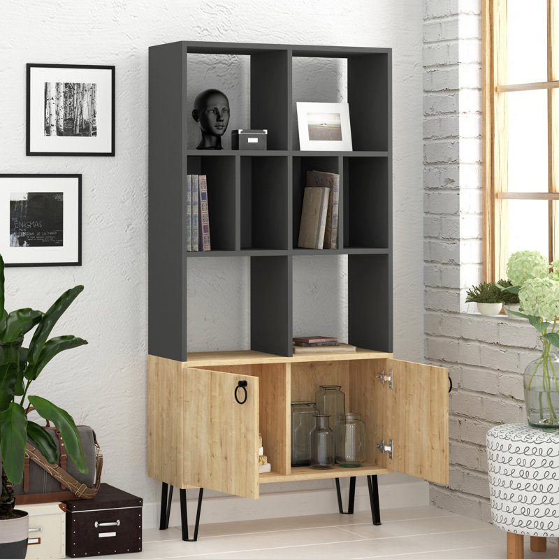 Rek Bookcase, Anthracite/Oak