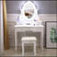 Ensemble de coiffeuse et tabouret de maquillage, miroir de coiffeuse avec lumières et ensemble de table, petite table de coiffeuse pour chambre à coucher (blanc)