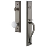 Fifth Avenue Handleset with Single Cylinder Deadbolt and Hyde Park Door Knob and Rosette