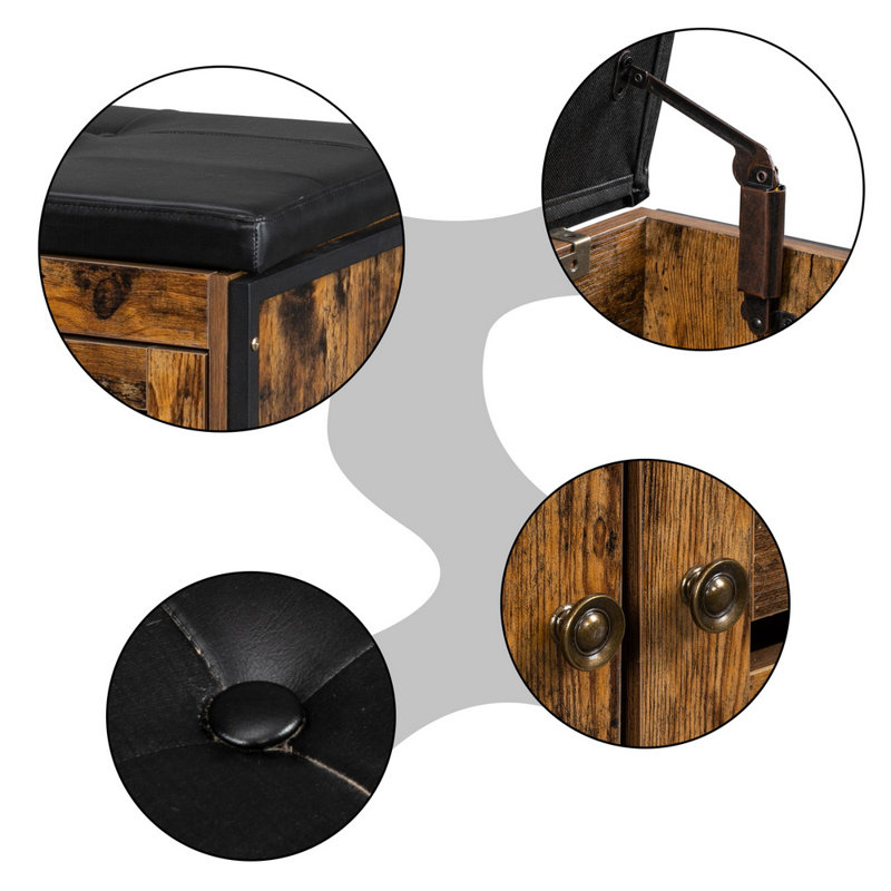 Faux Leather Upholstered Storage Bench
