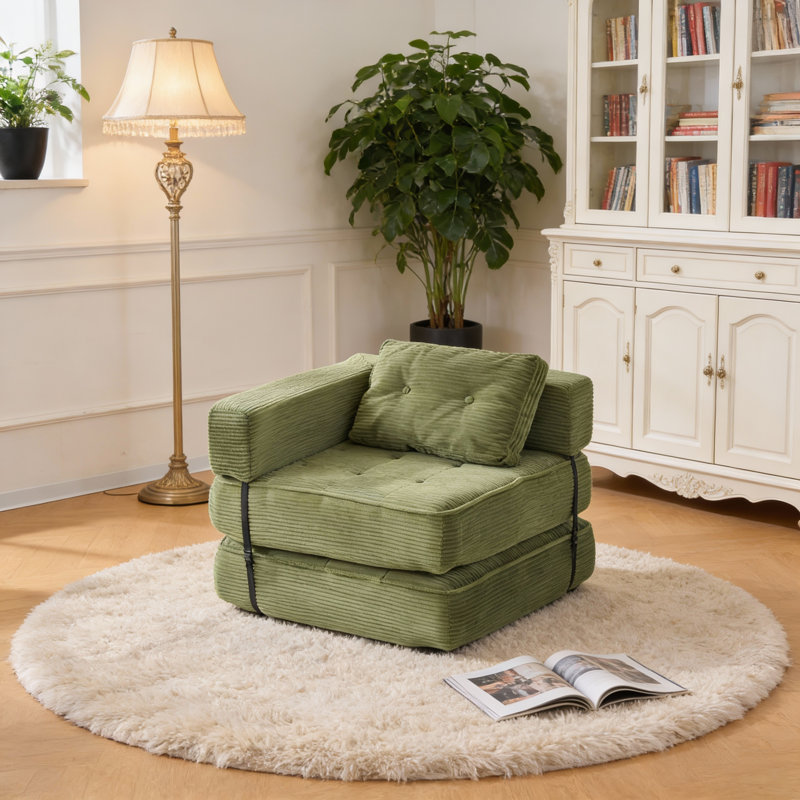 2 Seater Corduroy Sofa, Green