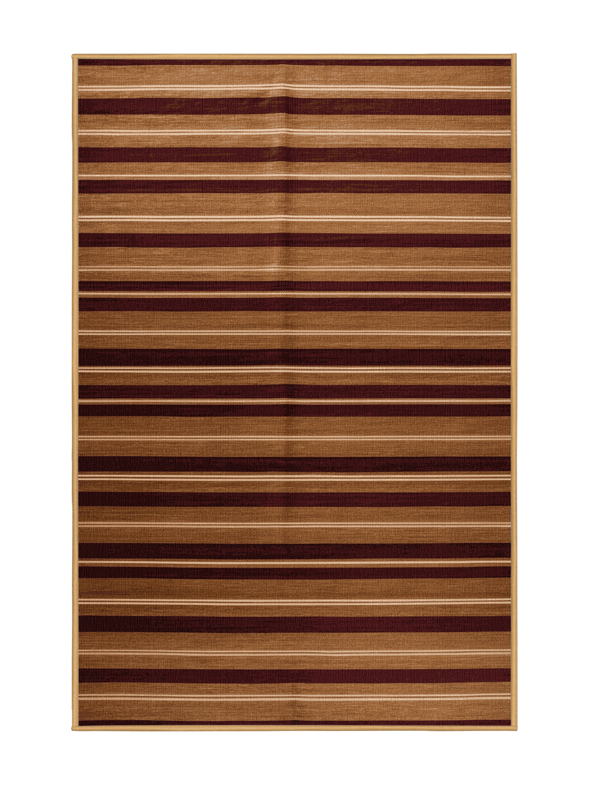 Rosecliff Heights Machine Washable Horizontal Stripes Brown Area Rug ...