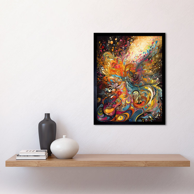 Vibrant Colour Sound Waves Music Artwork Art Print Framed Poster Wall Decor 12x16 inch